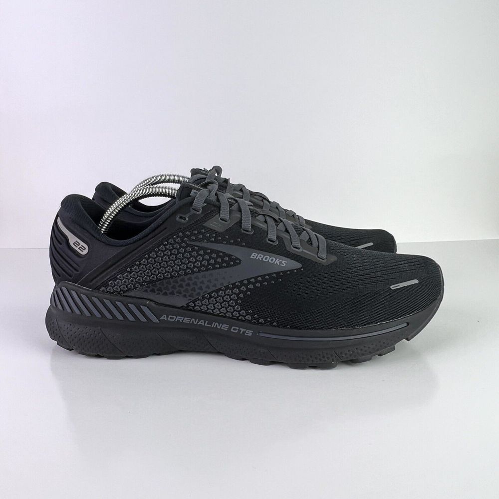 Brooks Men's Adrenaline GTS 22  Sneakers Triple Black Running Shoes 11.5 D